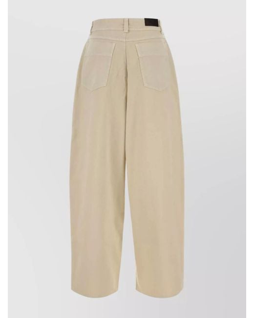 Lemaire Natural Cotton Wide-Leg Cropped Trousers