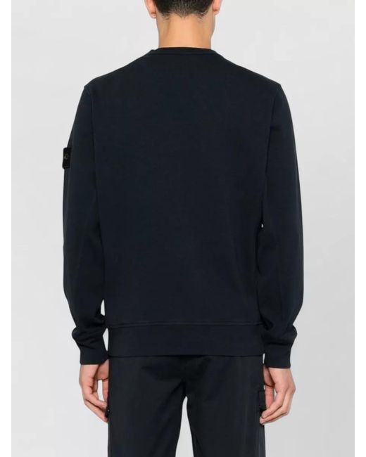 Stone Island Black Ribbed Cotton Long-Sleeve T-Shirt for men