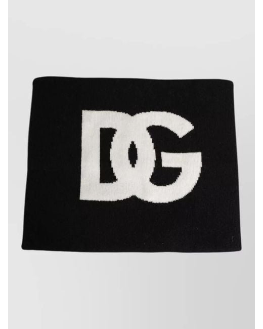 Dolce & Gabbana Black Dg Logo Cashmere Knitted Scarf for men