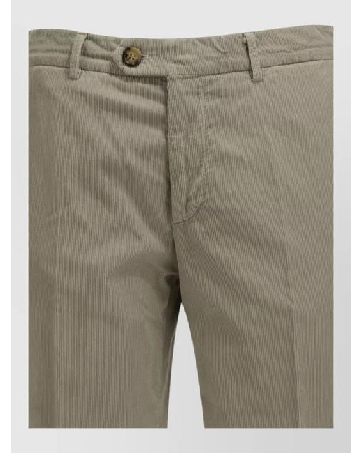 Brunello Cucinelli Natural Tailored Cotton Velvet Pants Back Front Pockets for men