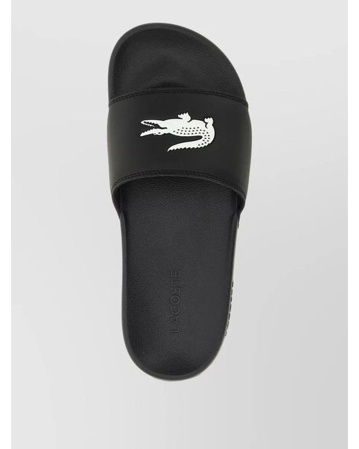 Lacoste Black Signature Slides Flat Sole Open Toe for men