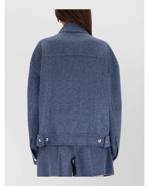 Sportmax Blue Celso Collared Jacket Relaxed Layering Design