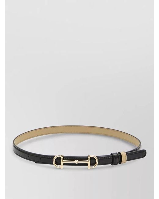 Gucci Gray Leather Reversible Skinny Belt