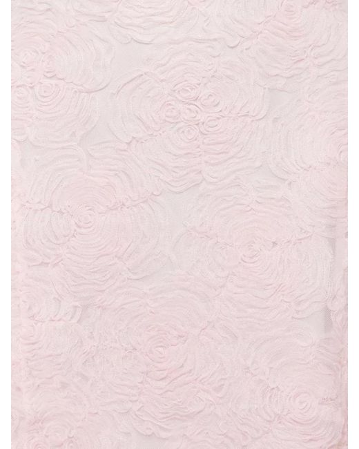 ROTATE BIRGER CHRISTENSEN Pink Sleeveless Floral-Embroidered Mesh Mini Dress