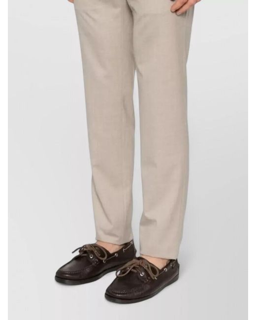 Incotex Natural Chino Trousers Straight Leg Crease Belt Loops for men