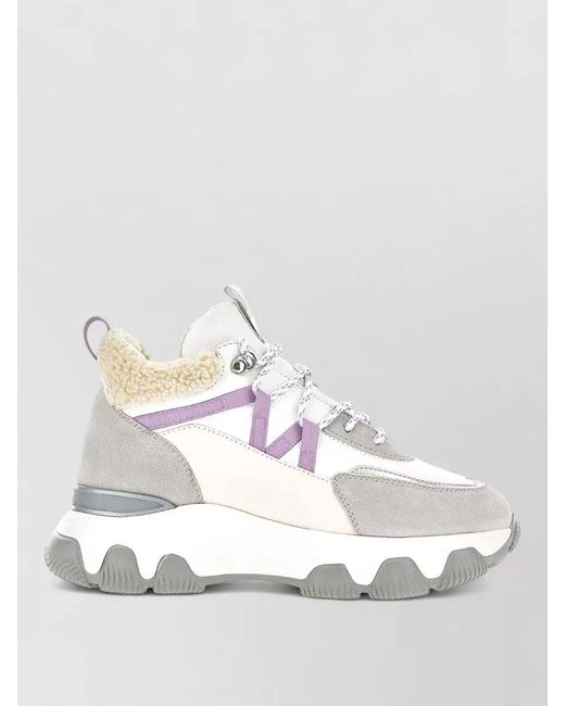 Hogan Metallic Sneakers Chunky Sole Pull Tab Accents