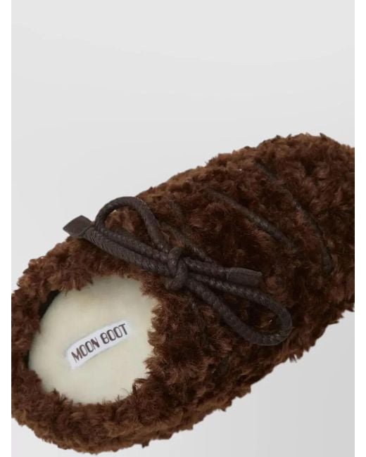 Moon Boot Brown Curly Mules