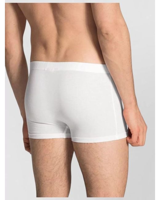 Calida White Boxer Brief Elastic Waistband Mid Rise for men