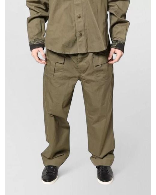 Dolce & Gabbana Natural Cotton Stretch Camouflage Shirt Pants Set for men