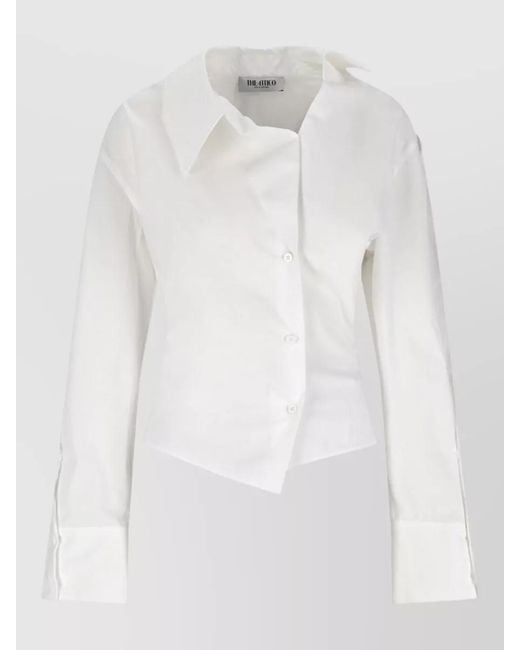 The Attico White Asymmetric Cotton Shirt