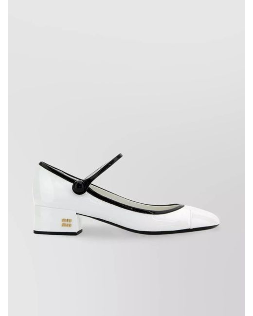 Miu Miu White Leather Pumps