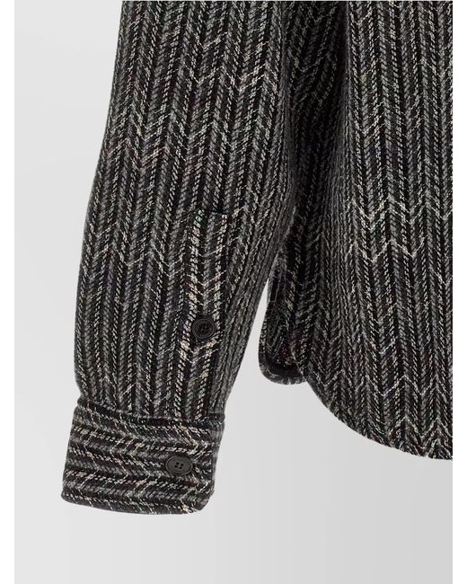 Missoni Gray 'Chest Pockets Chevron Pattern Long Sleeves' for men