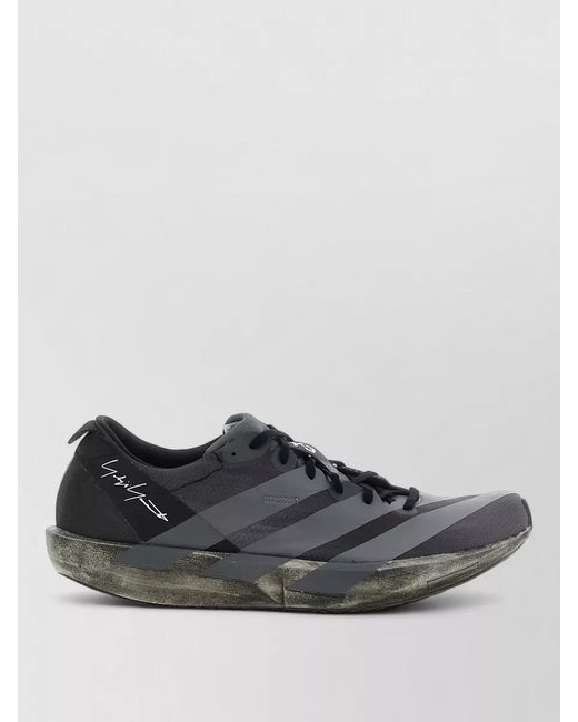 Y-3 Black Adios 9 Sneakers Round Toe Stripes for men