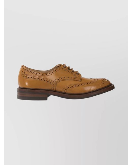 Tricker's Brown Leather Derby Shoes for men