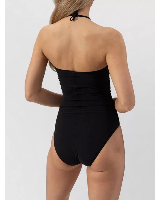 Rick Owens Black Cutout Halterneck Swimsuit