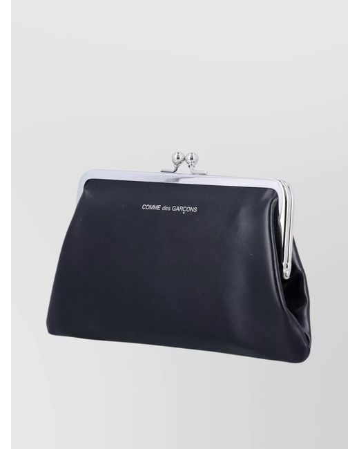 Comme des Garçons Blue Leather Kiss-Lock Purse