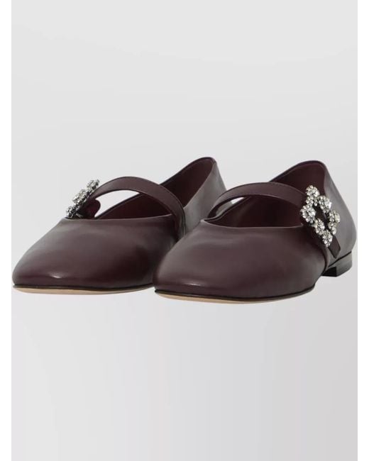 Roger Vivier Multicolor Efflorescence Strap Crystal Buckle Ballerina Flats