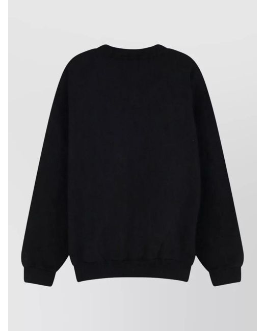 Balenciaga Blue Sweatshirt Crew Neck Front Logo Long Sleeves for men