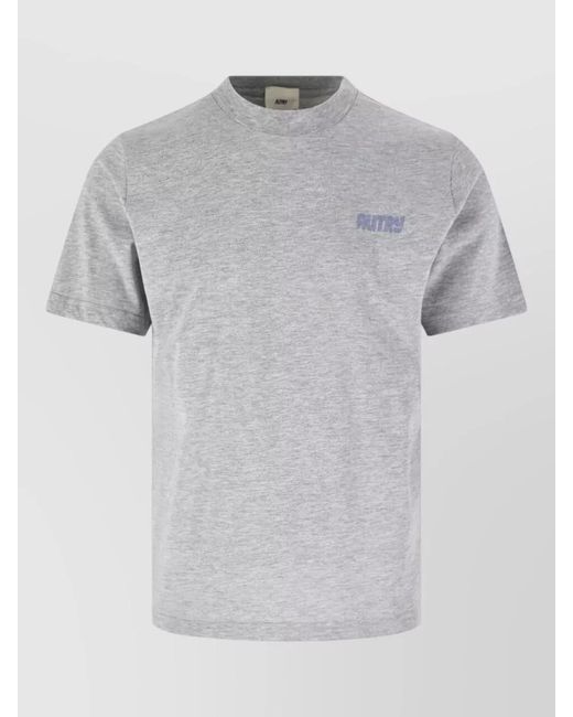 Autry Gray Short Sleeve Crew Neck Regular Fit Top