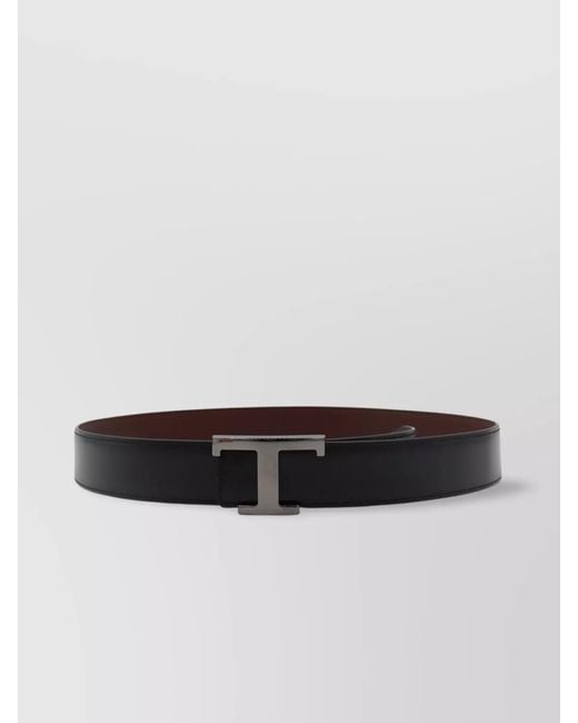 Tod's White Leather Reversible Belt for men