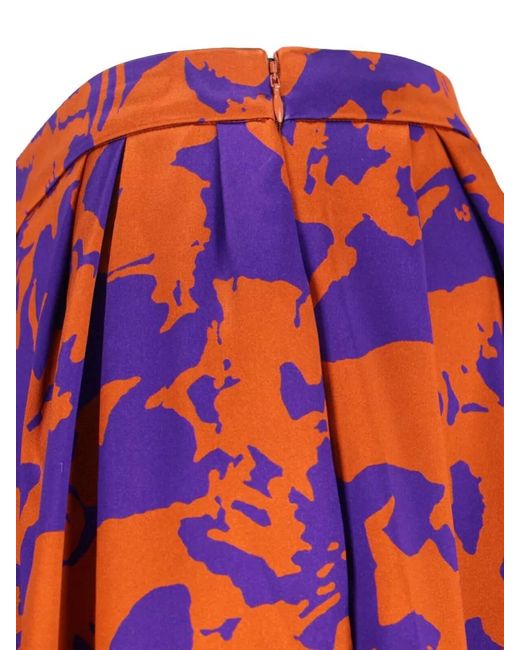 Dries Van Noten Red Midi Pleated Skirt