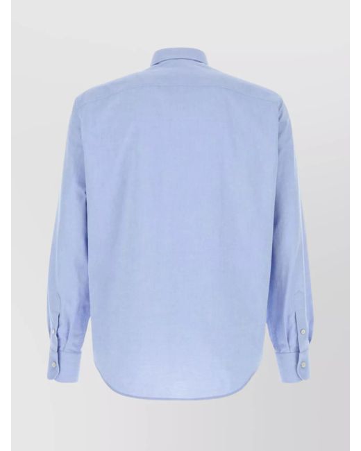 Valentino Garavani Blue Cotton Oxford Shirt for men