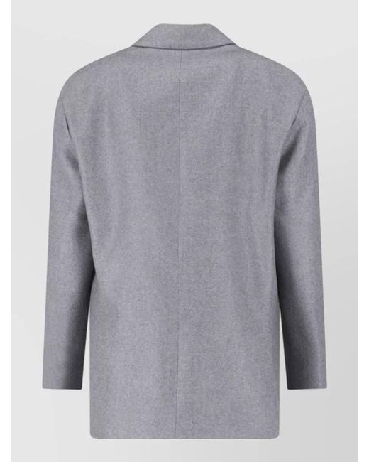 Lardini Gray Single Breasted Blazer Front Pockets Notch Lapel