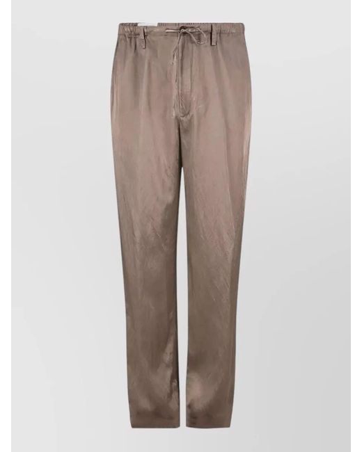 Dries Van Noten Natural Viscose Trousers Straight Leg Buttoned Pocket for men