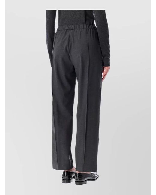 Fabiana Filippi Black Comfortable Wool Jogging Trousers Side Pockets