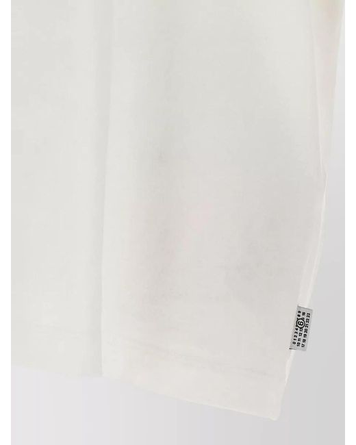 MM6 by Maison Margiela White Cotton Graphic Print T-Shirt for men