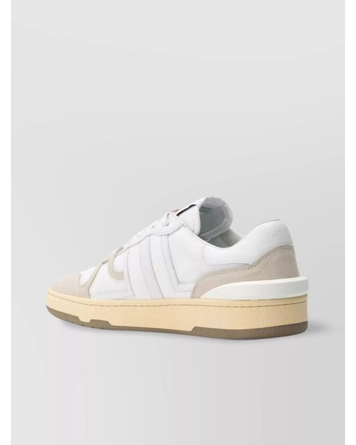 Lanvin White Leather Low-Top Sneakers for men