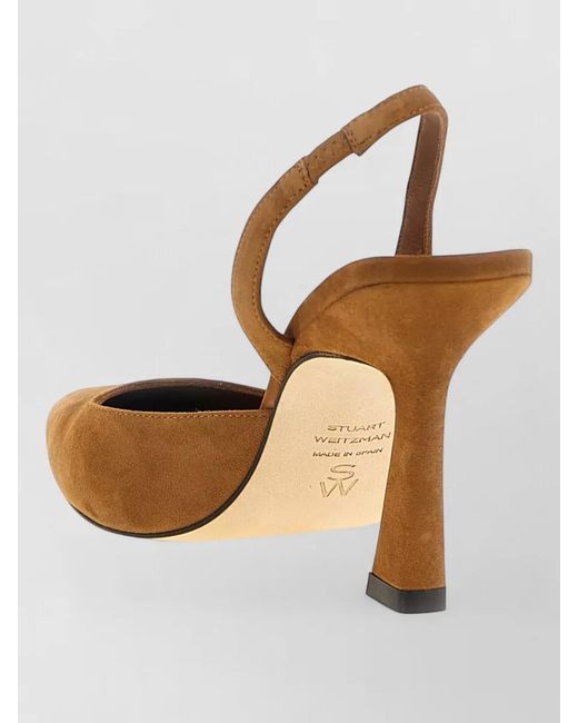 Stuart Weitzman Brown Vinnie Suede Slingback Pointed Toe Pumps