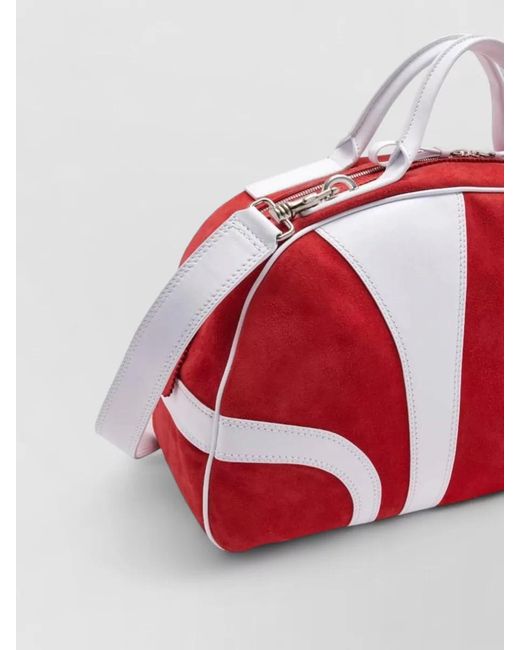 Dries Van Noten Red Dustin Medium Leather Shoulder Bag for men