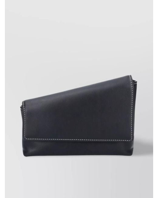 Staud Blue Shoulder Bag With Adjustable Strap And Asymmetrical Design