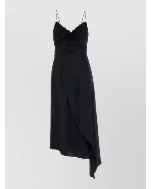 Moschino Black V Neck Midi Dress