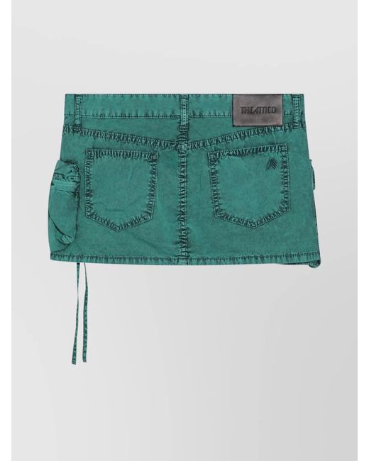 The Attico Green Cargo Miniskirt