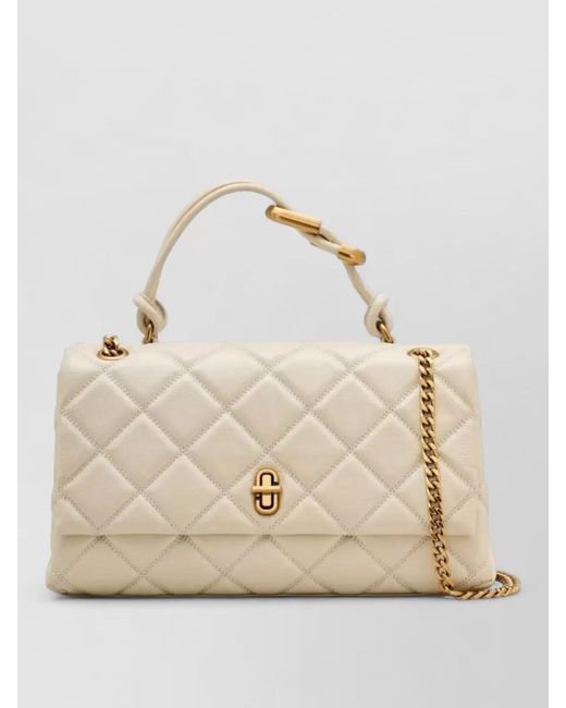 Marc Jacobs Natural Leather Shoulder Bag Chain Strap Top Handle