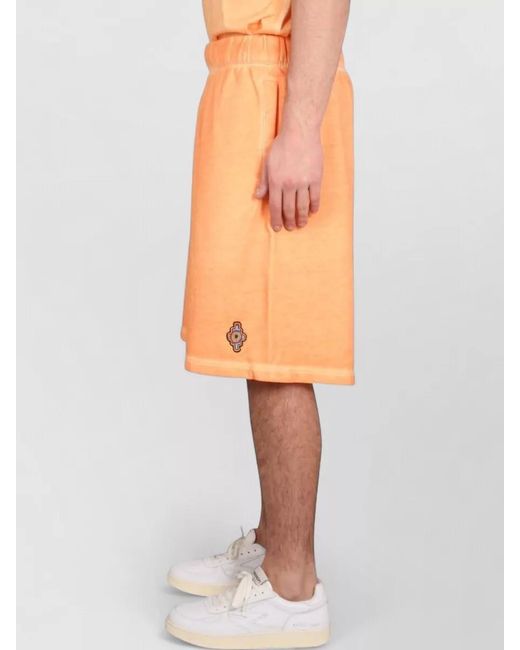 Marcelo Burlon Orange Bermuda Shorts Logo Detail Elastic Waistband for men