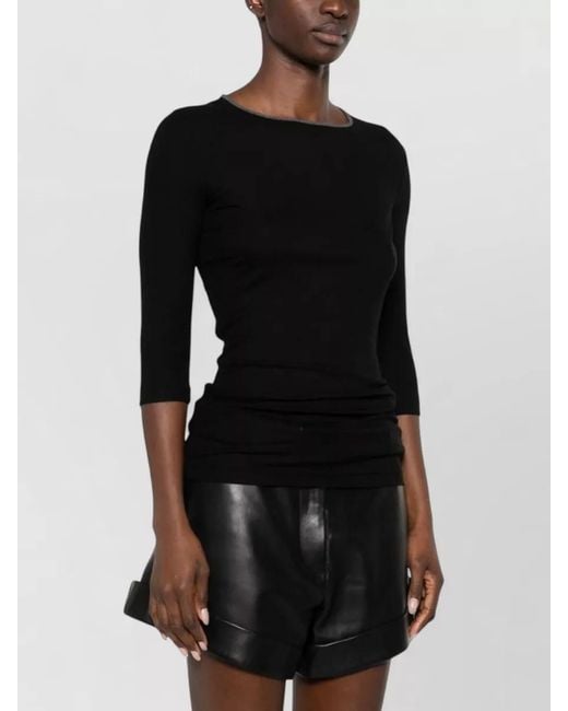 IRO Black Thanya Sweater Fitted Silhouette Open Back