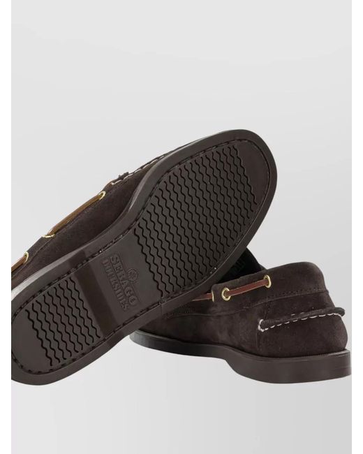 Sebago Brown Suede Boat Shoes for men