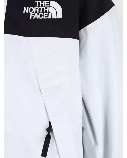 The North Face White Hooded Jacket Color Block Adjustable Drawstrings for men