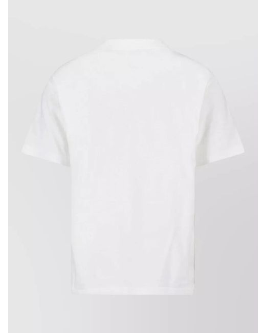 Burberry White Casual Crew Neck Shirt Embroidered Design for men