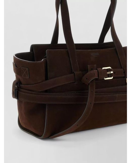 Moschino Black Tie Me Tote Bag Buckle Strap Design