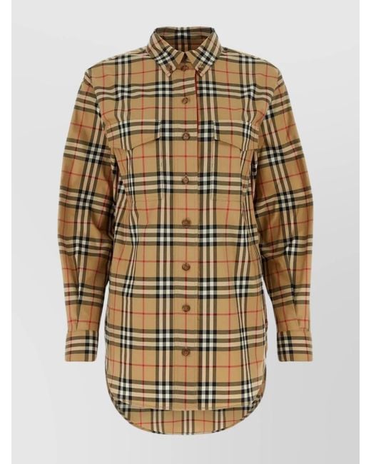Burberry Metallic Embroidered Cotton Shirt