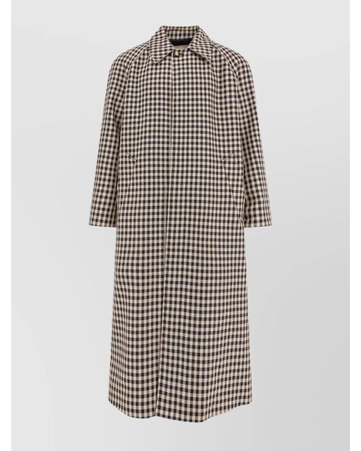 Valentino Natural Wool And Cotton Coat With Vichy Motif for men