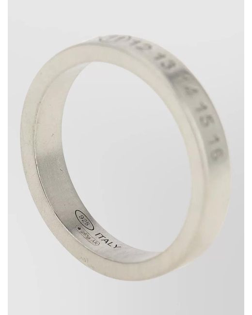 Maison Margiela White Numeric Sequence Sterling Ring 925 Stamp for men