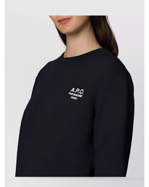 A.P.C. Blue Boxy Rue Madame Cotton Crew-Neck Sweatshirt