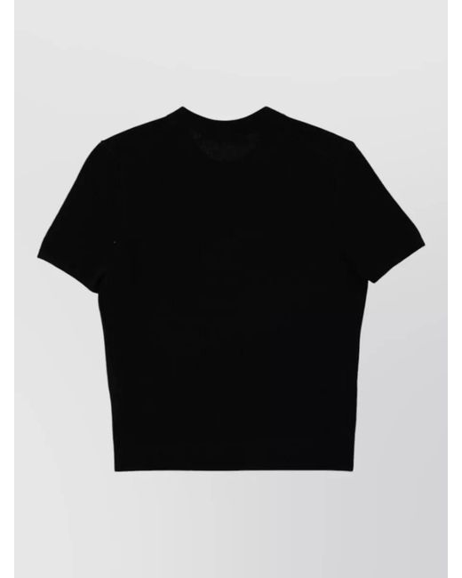 Alexander Wang Black Knit T Shirt Logo Crew Neck