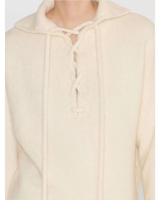 Isabel Marant Natural Hooded Top With Ribbed Cuffs And Hem