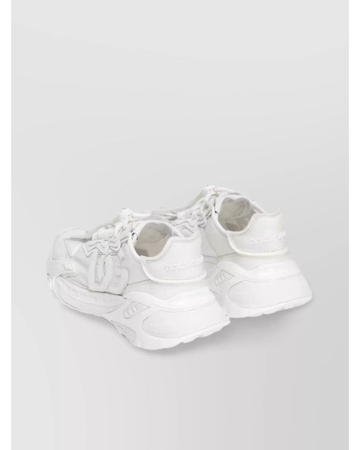 Dolce & Gabbana White Logo Low-Top Sneakers
